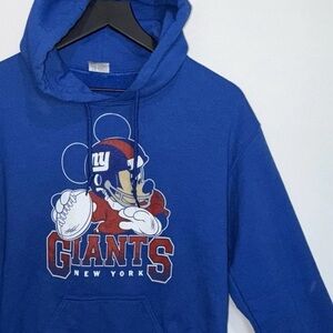 New York Football Giants NFL Mickey Mouse Blue Hoodie Sweatshirt Small